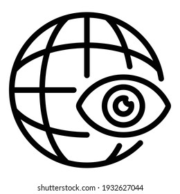 Global marketing view icon. Outline global marketing view vector icon for web design isolated on white background