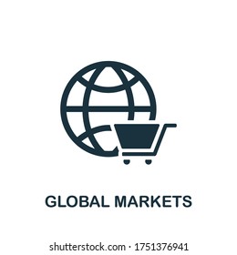 Icono de Mercados Globales. Elemento sencillo de la colección de organización empresarial. Icono de Mercados Globales Creativos para diseño web, plantillas, infografías y más
