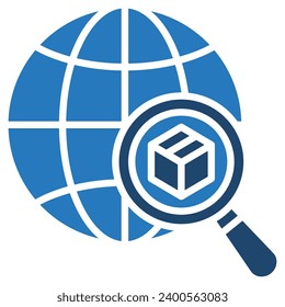 Global Material Sourcing Icon line vector illustration