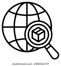 Ilustración vectorial de la línea Icono de compras de material global