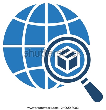 Global Material Sourcing Icon line vector illustration