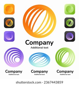 Global or media circle logo from the lines forming a connection