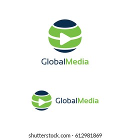Global Media Logo Template Design