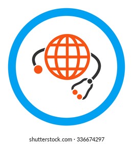Global Medicine vector icon. Style is flat rounded symbol, bright colors, rounded angles, white background.
