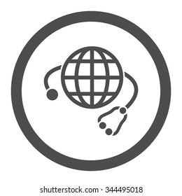Global Medicine vector icon. Style is flat rounded symbol, gray color, rounded angles, white background.