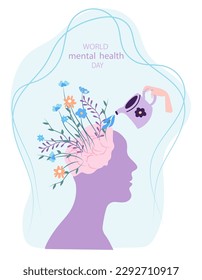Global Mental Health Day plays a vital role in promoting comprehensive well-being. Mental disorders can profoundly affect feelings, thought patterns, actions, and interpersonal connections. Vector.