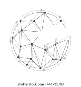 Global mesh sphere. Abstract geometric shape eps10