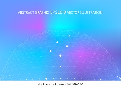 Global mesh sphere. Abstract geometric shape with spherical severed off triangular faces.