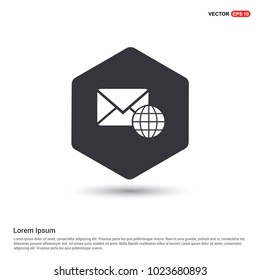 Global Message Icon Hexa White Background icon template