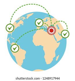 Global migration icon. Flat illustration of global migration vector icon for web design