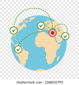 Global migration icon. Flat illustration of global migration vector icon for web design