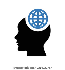 Global Mind icon. Simple editable vector graphics.