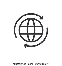 Global minimal line icon. Web stroke symbol design. Global sign isolated on a white background. Premium line icon.