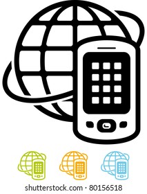 Global mobile communication vector icon