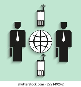 The global mobile communications. Vector illustration.