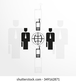 The global mobile communications. Vector illustration.