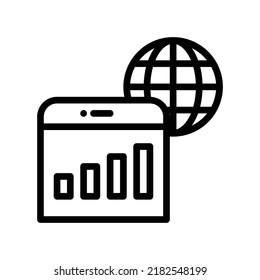 Icono global de crédito de datos móviles en estilo de contorno negro 