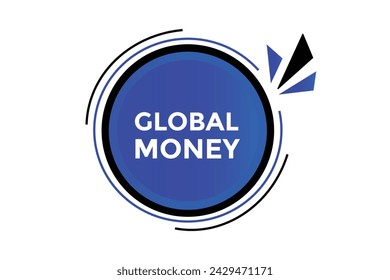 Global Money Button Web Banner Vorlagen. Vektorgrafik 