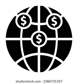 Global Money Icon, Vector Graphics