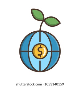 Global money vector icon