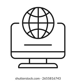 Global Monitor Editable Stroke Icon