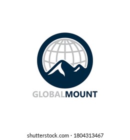 Global Mountain Logo Template Design Vector