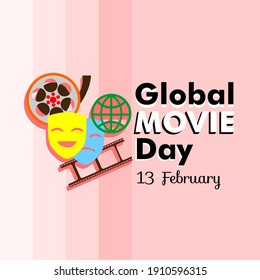 Global Movie Day flat design vector illustration