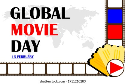 Global Movie Day flat design vector illustration