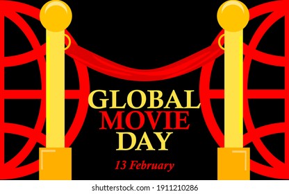 Global Movie Day flat design vector illustration