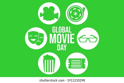 Global Movie Day flat design vector illustration