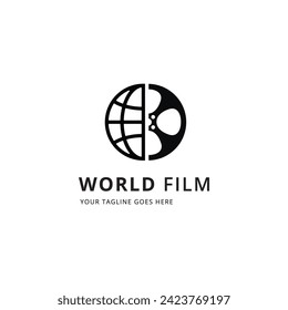 Concepto de diseño de símbolo de símbolo del logotipo de película global