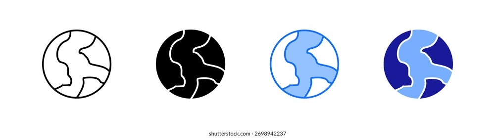Global Multiple Style Icon Set Vector