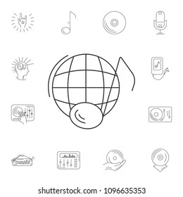 Global Music note icon. Simple element illustration. Global Music note symbol design from Musical collection set. Can be used for web and mobile on white background