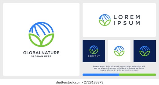 Globale Natur Logo Design-Vorlage.