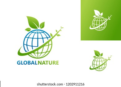 Global Nature Logo Template Design Vector, Emblem, Design Concept, Creative Symbol, Icon