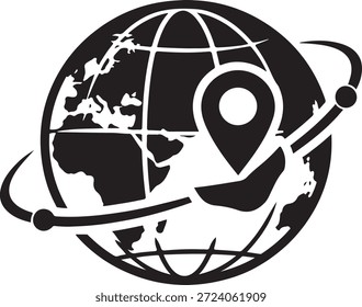 Globale Navigation und Konnektivität einzeln auf weißem Hintergrund, Vektorgrafik, Abbildung