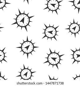 Global navigation icon seamless pattern background. Compass gps vector illustration on white isolated background. Location discovery business concept.