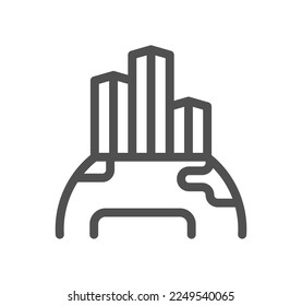 Global navigation related icon outline and linear vector.