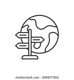 Global Navigation vector outline icon style illustration. EPS 10 file 
