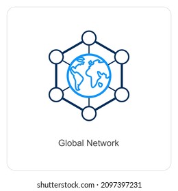 Icon-Konzept für globales Netzwerk oder Partner-Netzwerk
