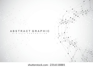 Global network background. Social network communication in the global business concept. Big data visualization. Internet technology. Vector illustration