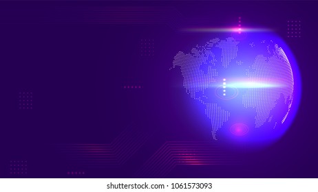 global network background vector background
