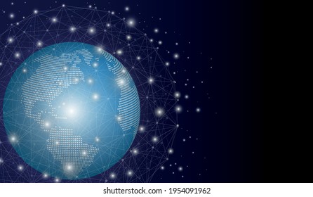 Global network background world map illustration