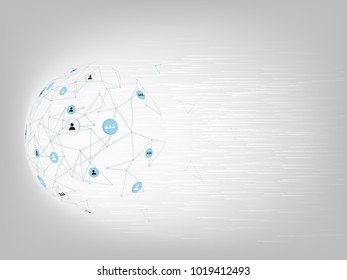 Global network background.Social media network concept.