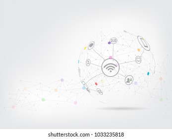 Global network background.Social media network concept.