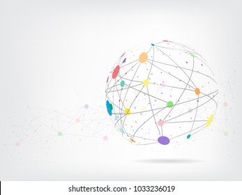 Global network background.Social media network concept.