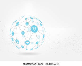 Global network background.Social media network concept.