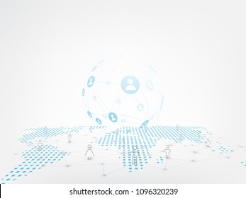 Global network background.Social media connection concept.