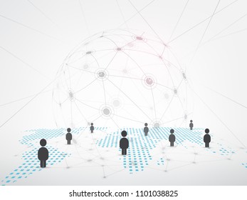Antecedentes de la red global.Concepto de conexión de medios sociales.