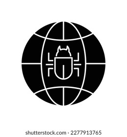 Diseño de iconos de error de red global. Icono vectorial de ciberataque en Internet. aislado de fondo blanco. ilustración vectorial